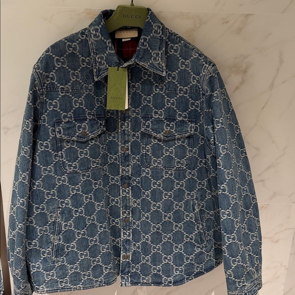 Gucci GG Jacquard Denim Shirt - Picture 2 of 8
